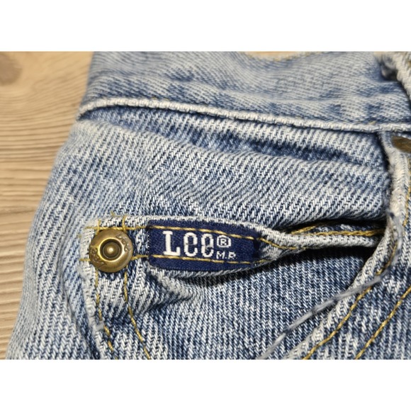 Vintage Lee Jeans Womens 12 Long Blue Light Wash Mom Denim Leather - Picture 3 of 8